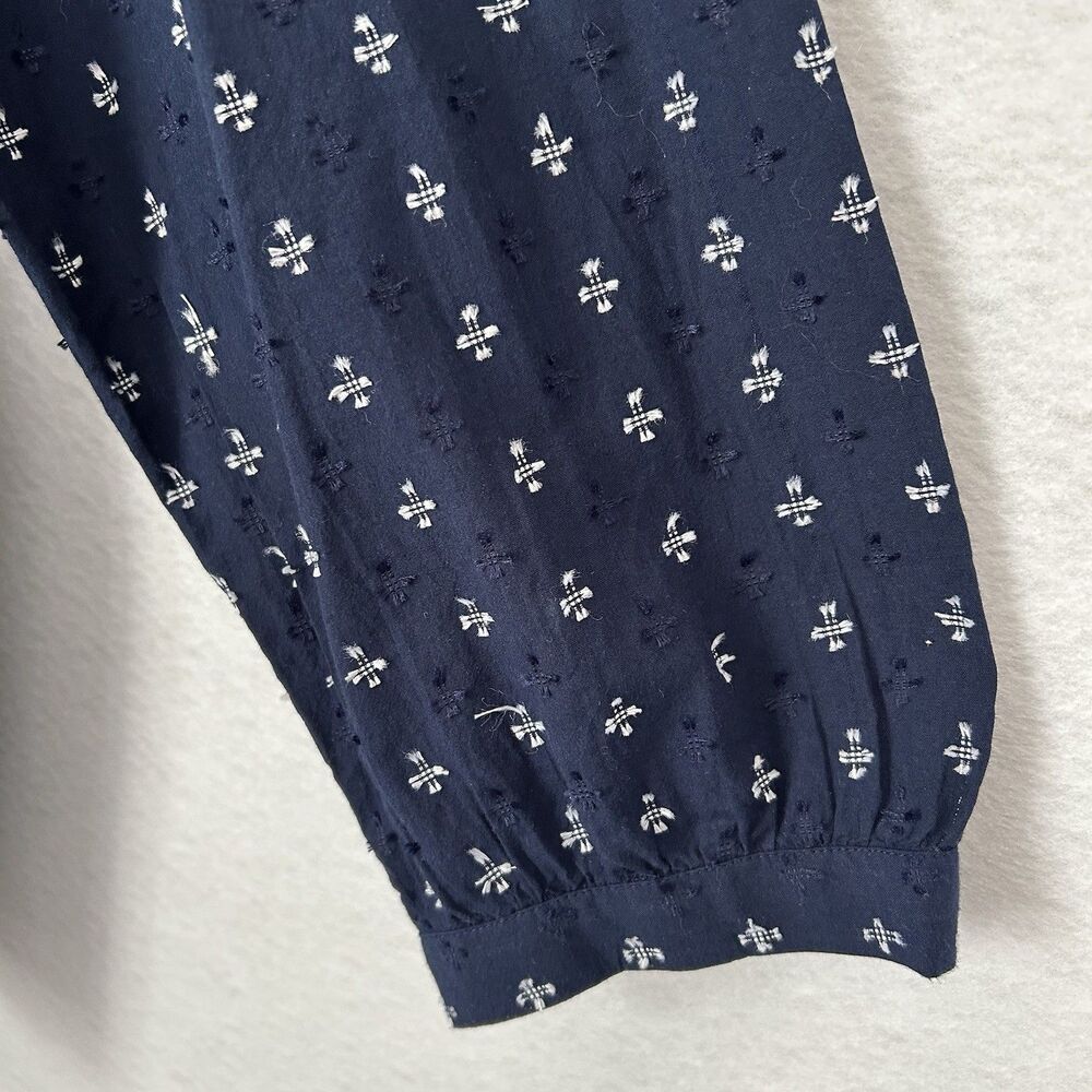 Talbots Plus Top Women 3X Navy White Embroidery Swiss Dot Pullover Cottage Comfy - Picture 11 of 15